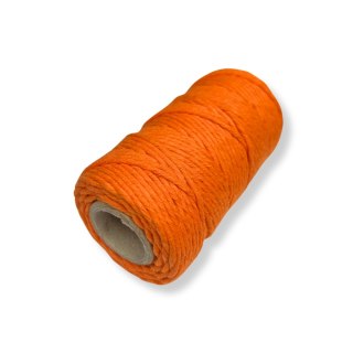 Sznurek Bawełniany Skręcany do Makramy Pomarańczowy 2mm 60m