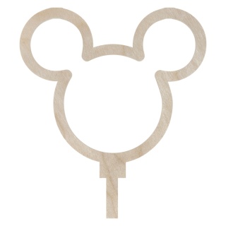 Topper Drewniany na Piku Myszka Mickey Dekor Eko Naturalny Dodatek Ozdoba