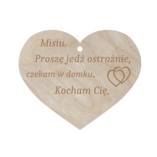 Zawieszka do Auta Samochodu Jedź ostrożnie Prezent Grawer Dekor Eko Ozdoba