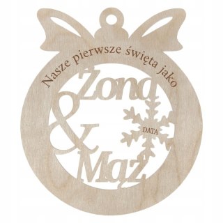 Bombka Nasze Pierwsze Święta Mąż i Żona Zawieszka na Choinkę Personalizowana