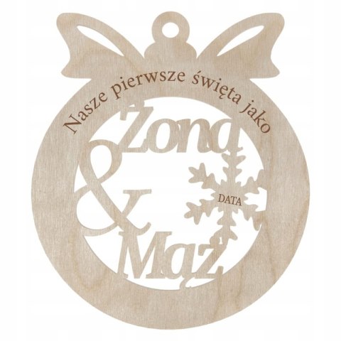 Bombka Nasze Pierwsze Święta Mąż i Żona Zawieszka na Choinkę Personalizowana