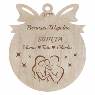 Bombka Pierwsze Wspólne Święta Imiona Personalizowana z Grawerem Zawieszka