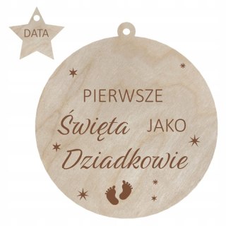 Bombka na Święta Świąteczna z Napisem dla Babci i Dziadka Prezent dla Dziadków