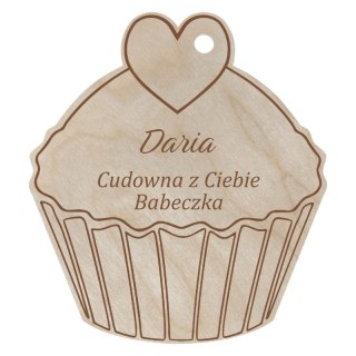 Brelok Zawieszka Bilecik Imię Cudowna z Ciebie Babeczka Personalizowany Grawer