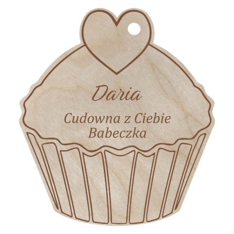 Brelok Zawieszka Bilecik Imię Cudowna z Ciebie Babeczka Personalizowany Grawer