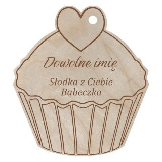 Brelok Zawieszka Imię Słodka z Ciebie Babeczka Prezent dla Kobiety Grawer