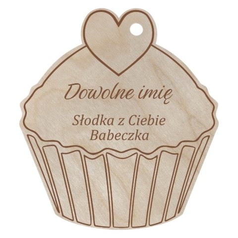 Brelok Zawieszka Imię Słodka z Ciebie Babeczka Prezent dla Kobiety Grawer