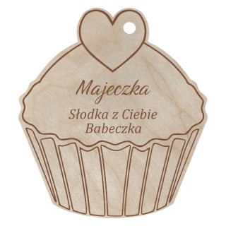 Brelok Zawieszka Imię Słodka z Ciebie Babeczka Prezent dla Kobiety Grawer