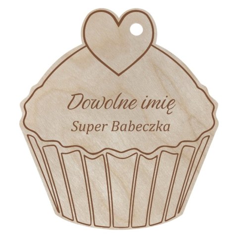 Brelok dla Dziewczyny Imię Super Babeczka Personalizowany Prezent Zawieszka dla Kobiety