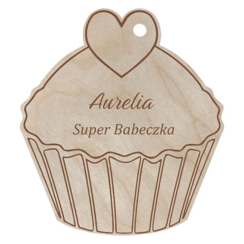 Brelok dla Dziewczyny Imię Super Babeczka Personalizowany Prezent Zawieszka dla Kobiety