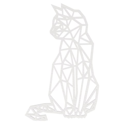 Dekoracja Ścienna Obraz Ażurowy Duży GEOMETRYCZNY KOT 3D 52 cm HDF KLON