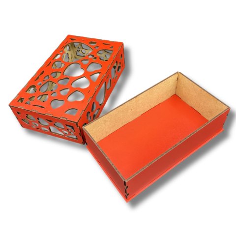 Drewniane Pudełko z Pokrywką Jedno w Drugie SERCE Chustecznik Ażur 22 cm