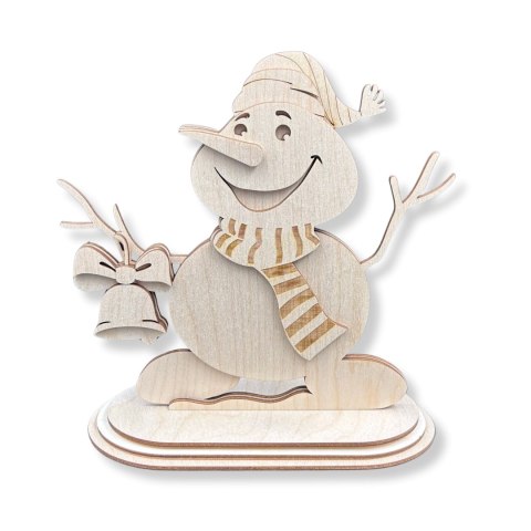 Drewniany Bałwan Bałwanek Składany 3D Dekoracja Stojąca Dekor Decoupage Eko