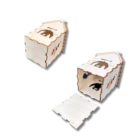 Drewniany Domek Lampion Stajenka Aniołki Latarenka ze Sklejki 3D Decoupage