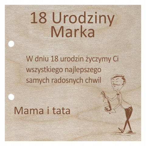 Kartka Urodzinowa na Pieniądze Urodziny z Miejscem na Banknoty Drewniana Eko