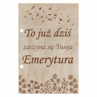 Kartka na Emeryturę Emerytura Okolicznościowa Prezent z Grawerem Personalizowana Własnym Tekstem