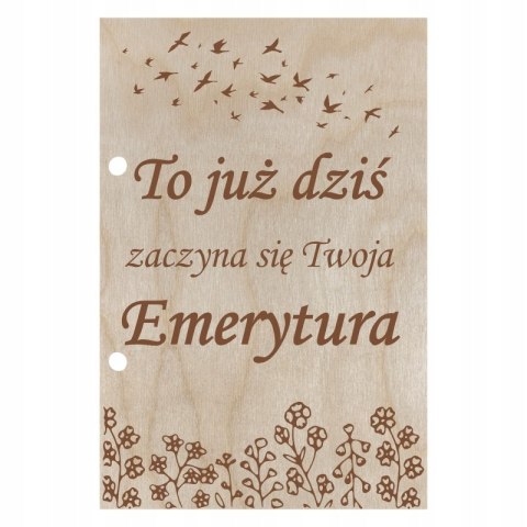 Kartka na Emeryturę Emerytura Okolicznościowa Prezent z Grawerem Personalizowana Własnym Tekstem