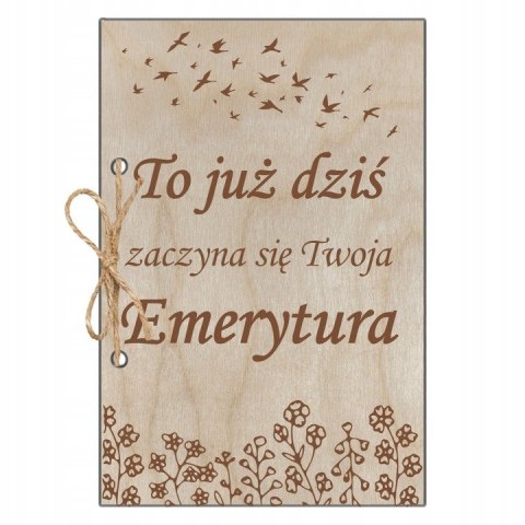 Kartka na Emeryturę Emerytura Okolicznościowa Prezent z Grawerem Personalizowana Własnym Tekstem