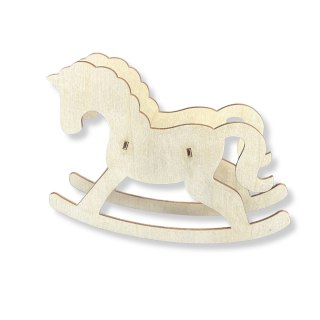 Konik na Biegunach Bujany Stojący 3D na Warsztaty Stabilny Naturalny Koń 20 cm
