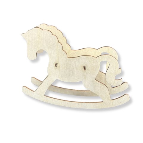 Konik na Biegunach Bujany Stojący 3D na Warsztaty Stabilny Naturalny Koń 20 cm