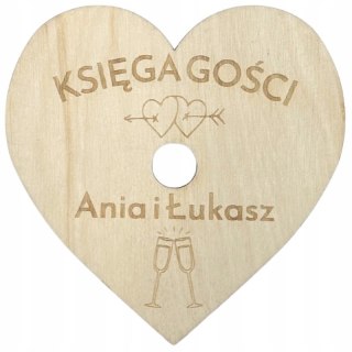 Księga Gości Wesele na Ślub Personalizowana Pamiątka Drewniana Rustykalna z Imionami Boho