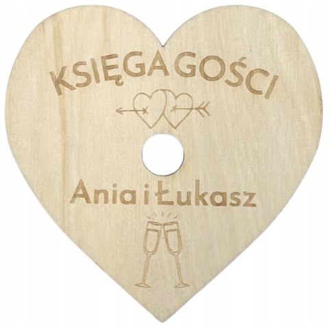 Księga Gości Wesele na Ślub Personalizowana Pamiątka Drewniana Rustykalna z Imionami Boho