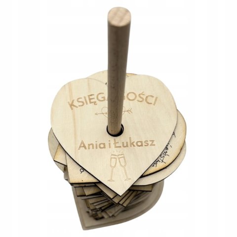 Księga Gości Wesele na Ślub Personalizowana Pamiątka Drewniana Rustykalna z Imionami Boho