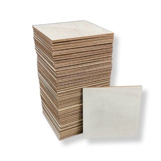 Kwadraty ze Sklejki 8 cm - 50 szt. do Ozdabiania Dekoracje DIY Rękodzieło