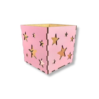 Lampion Różowy Latarenka Ozdoba Świecznik Lampionik Dodatek HDF 11 CM 1 szt