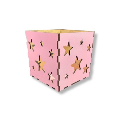 Lampion Różowy Latarenka Ozdoba Świecznik Lampionik Dodatek HDF 11 CM 1 szt
