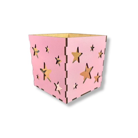 Lampion Różowy Latarenka Ozdoba Świecznik Lampionik Dodatek HDF 11 CM 1 szt