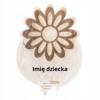 Miarka Wzrostu dla Dziecka Dzieci na Ścianę KWIATEK Imię Drewniana Listwa