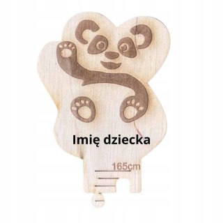 Miarka Wzrostu dla Dziecka Dzieci na Ścianę Zwierzątka PANDA Personalizowana