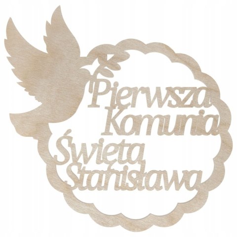 Obręcz Pierwsza Komunia Święta Dekoracja Komunijna Koło z Imieniem Personalizowana