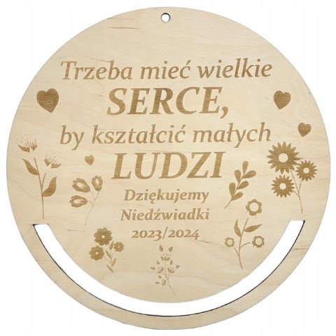Obręcz do Makramy z Grawerem Personalizowana z Napisem Drewniana Ścienna