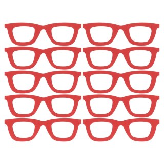 Okularki CZERWONE Okulary Mini Małe do Figurek Rękodzieła DIY Zestaw 10 szt.