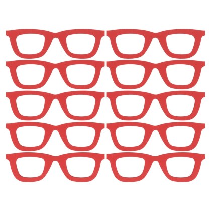 Okularki CZERWONE Okulary Mini Małe do Figurek Rękodzieła DIY Zestaw 10 szt.