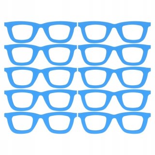 Okularki NIEBIESKIE Okulary do Rękodzieła Miniaturowe Małe Mini DIY 10 szt.