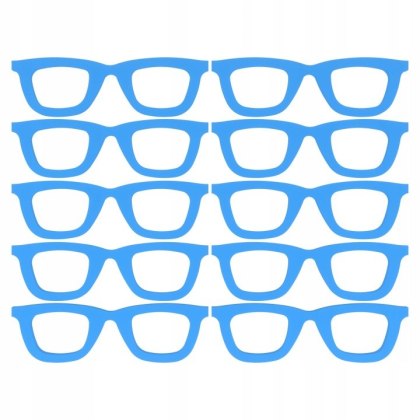 Okularki NIEBIESKIE Okulary do Rękodzieła Miniaturowe Małe Mini DIY 10 szt.