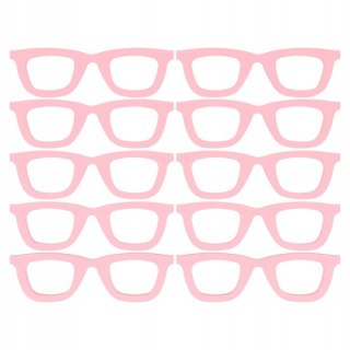 Okularki RÓŻOWE Okulary do Figurek Rękodzieła Mini Małe Malutkie 10 sztuk