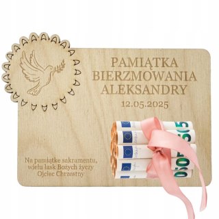PAMIĄTKA bierzmowania Koperta na Bierzmowanie Pieniądze Elegancka Prezent