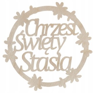 Personalizowana Obręcz Chrzest Święty Imię Dziecka z Imieniem Koło Dekoracja