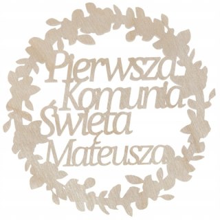 Personalizowana Obręcz Komunijna z Imieniem Dekoracyjna Komunia Imię Dziecka