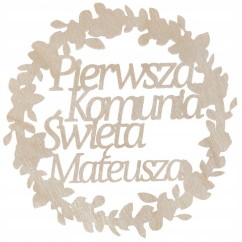 Personalizowana Obręcz Komunijna z Imieniem Dekoracyjna Komunia Imię Dziecka