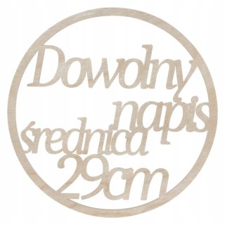 Personalizowana Obręcz z Napisem Dekoracyjna z Imieniem 29 cm Drewniana Eko