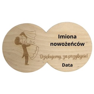 Podziękowania dla Gości Magnes Ślub na Wesele Personalizowany Imiona Data