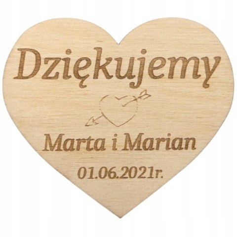 Podziękowanie MAGNES dla Gości Ślub Wesele Personalizowane Grawer Pamiątka