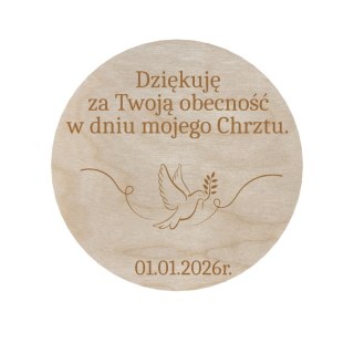 Podziękowanie dla Gości MAGNES Chrzest Święty PERSONALIZOWANE Pamiątka Eko