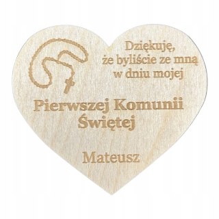 Podziękowanie dla Gości MAGNES PIERWSZA KOMUNIA PERSONALIZOWANE IMIĘ Dekor
