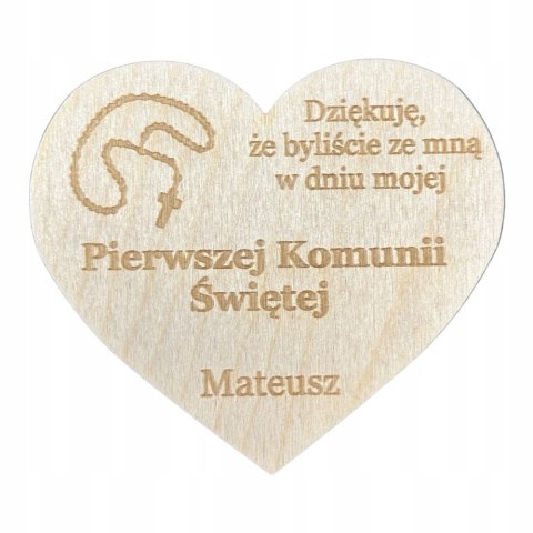 Podziękowanie dla Gości MAGNES PIERWSZA KOMUNIA PERSONALIZOWANE IMIĘ Dekor